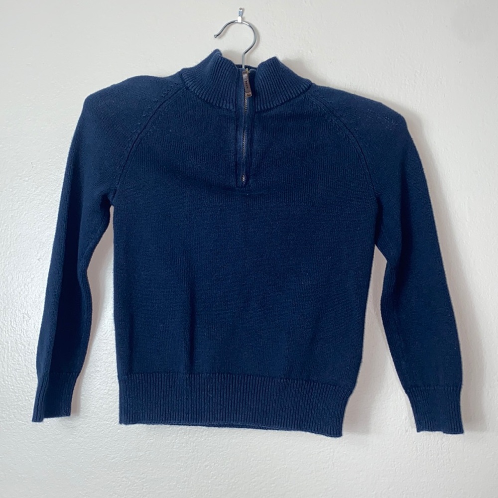 crewcuts navy blue 3/4 zip pullover sweater size 6/7